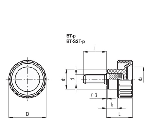 Ручки с рифлением BT-SST-p