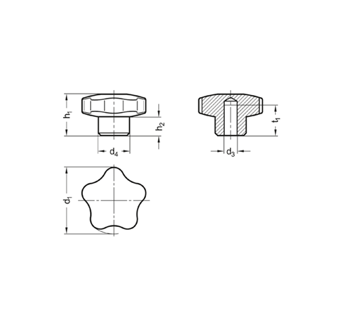 Лепестковые ручки GN 5336-C