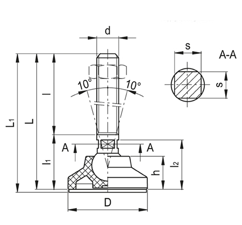 Регулируемая опора LSQ.A-AS-SST-VD