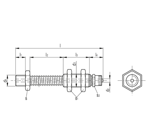 Пружинные крепления для вакуумных мини-присосок VPD-M чертеж